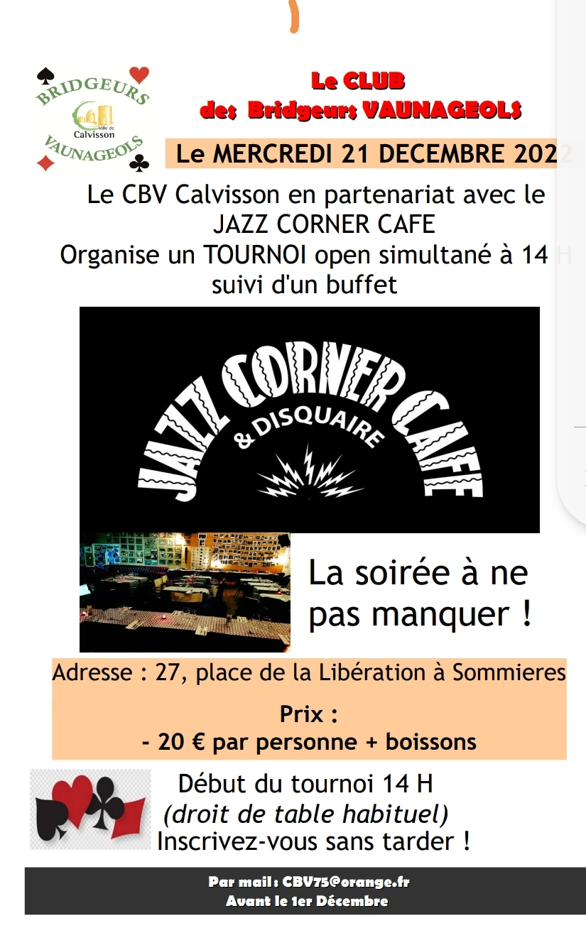 image - Soirée au JAZZ CORNER CAFE