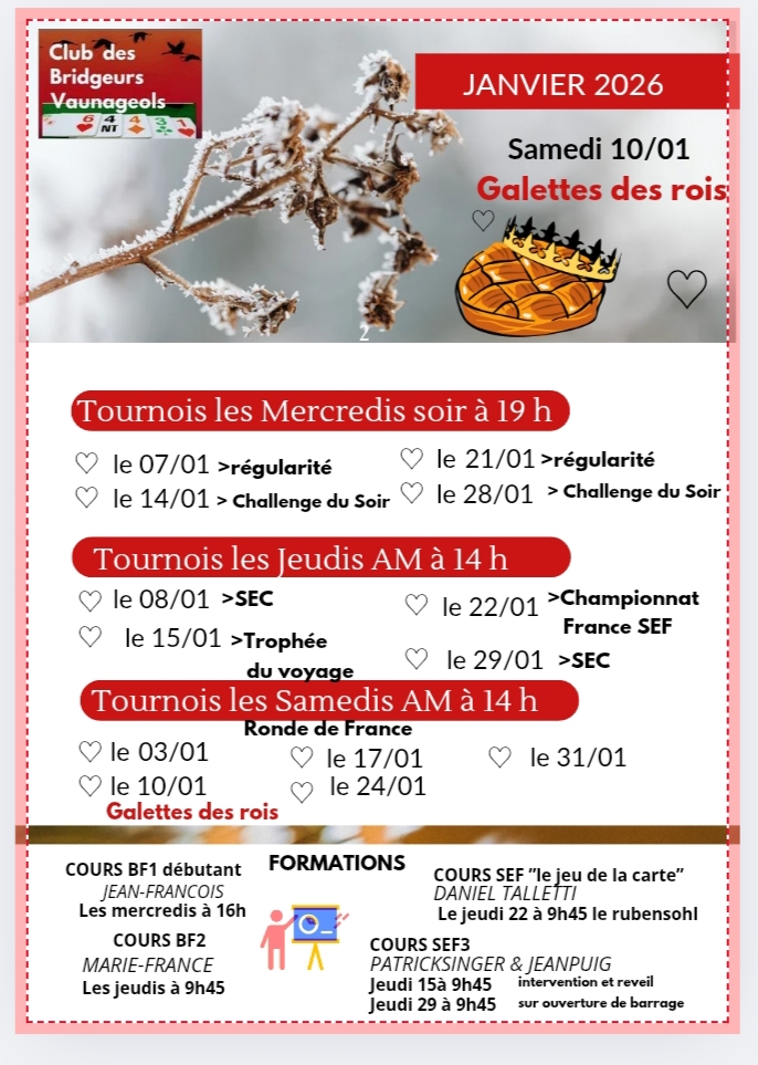 image - Agenda Janvier